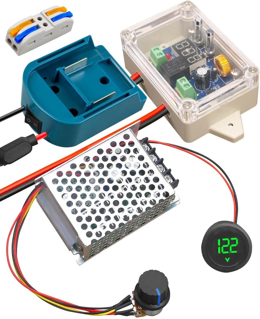 Power Wheel Adapter Kit Fit for Makita Battery with Voltage Regulator Fuse and Wire Terminals, Upgrade Battery Adapter Conversion Connector Suit for DIY Rc Truck, Robotics and Rc Car Toys