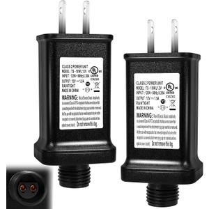 2 PCS Replacement Yard Inflatable Adapter,12V 1.5A Class 2 Power Supply, Low Voltage Transformer US Plug for Halloween/Thanksgiving/Christmas Inflatables