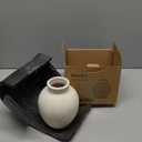 SIDUCAL Ceramic Decorative Flower Vase | 6 Inch Pottery Rustic Farmhouse Boho Vase for Home Decor, Table, Living Room, Bathroom, Shelf, Mantel Decoration, Wedding, White