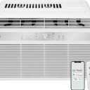 LG LW8024RSMX Window Conditioner, Wi-Fi Enabled w/Remote, 350 Sq.Ft, 4-Way Air Deflection, 3 Cooling and Fan Speeds, 115V, 8,000 BTU, White