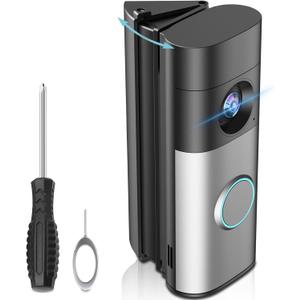 Doorbell Angle Mount for Ring Battery Doorbell/Plus/Pro(new model-2026 Release) & Wired Doorbell/Pro/Plus, 35-55 Adjustable Corner Mounting Bracket, Wedge Kit Left/Right Door Holder for House
