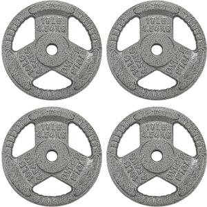 Cast Iron Plate Weight Plate for Strength Training and Weightlifting, Olympic or Standard, Multiple Sizes (Standard (1-Inch Center))