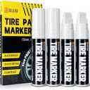 SELEAD Jumbo Tire Marker White - 4 Pack 15mm Wide Tip Paint Pens for Car Tires Lettering, Large Capacity Premium Ink Waterproof Permanent Markers