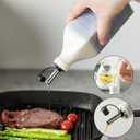 Ceramic Olive Oil Dispenser Bottle, Olive Oil Holder for Kitchen Cooking and Vinegar Dispenser Set with Tray & Pour Spout, 12oz/350ml (Gradient Purple)