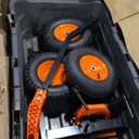 VEVOR 1200lbs 7Cu.Ft. Garden Dump Cart with 2-in-1 Convertible Handle and 13in All Terrain Wheels, Heavy Duty Poly Yard Dump Wagon Utility ATV Trailer Dump Cart Tow Behind for Lawn Mower Tractor