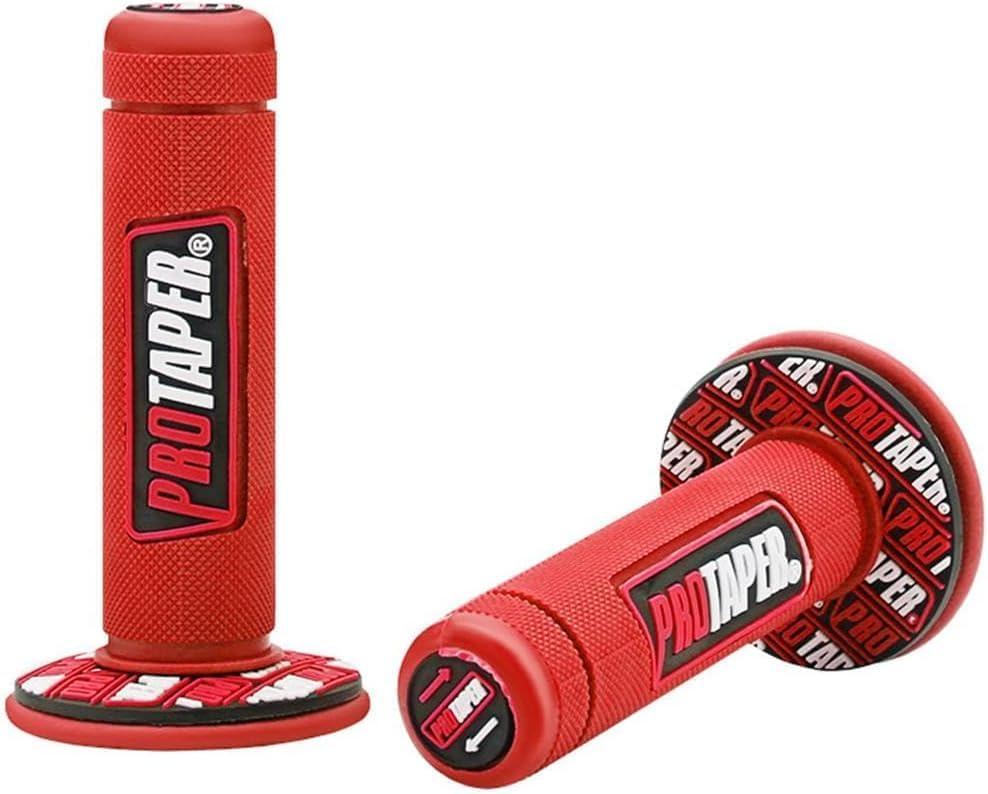 7/8" Motorcross Handle Grips Dirt Bike 22mm 24mm Truster Grips Motorcycle Ergonomic Bar End Non Slip Grip Gel Gep Scooter Cruiser Racing Mountain (Pro taper, Red)