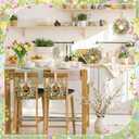 Dingion 6 Pcs 6" Mini Spring Cabinet Wreaths Spring and Summer Wildflower Candle Rings Wreaths for Kitchen with Ribbon Small Floral Wreath for Window Door Farmhouse Wedding Decorations