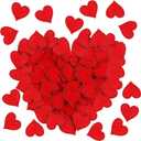 150 Heart Felt Stickers - 1.4inch Stitched Heart Shape Stickers - Valentine's Day Wedding Party Decor DIY Crafts Supplies (Red)