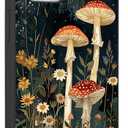 Compatible with iPhone 13 Case, Aesthetic Moonlight Mushrooms Beautiful Flowers Slim Soft TPU Shockproof Protection Case