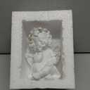 White Angel Garden Statue Figurines Home Decor Rose Crown Cherub Statue Christmas New Year Angels Figurines Decorations Lawn Yard Decor for Patio, Gift for Mom (3.23 * 2.83 * 4.25in)