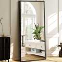 GlasFlength 64"x21" Full Length Mirror Rectangle Body Dressing Floor Standing Mirrors, Black