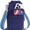 Water Bottle Bag 40 oz Crossbody Holder for Walking Hiking Insulated Carrier Purse with Adjustable Strap (Blue)