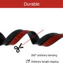 Carpet Floor Transition Strip 10Ft, Self-Adhesive Carpet to Tile Transition Edging Trim Suitable for Doorways Threshold, Cover Height Within 5mm Black