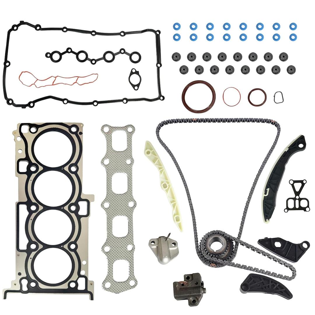 2.4L Timing Chain Kit with Head Gasket Set Fit for for Dodge Avenger 08-14/Journey 12-16, Chrysler 200 11-14/Sebring 07-10, for Jeep Patriot 09-15/Compass 07-15 2.4L L4, Replace for 4884868AB HS54664