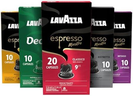 Lavazza Espresso Variety Pack of Aluminum Capsules Compatible with Nespresso* Original Machines, Contains Light, Medium, and Dark Espresso Roast (60 Capsules) BB Date: 02/28/2026