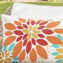 Floral Outdoor Pillow Covers Waterproof Spring Throw Pillow Cases Orange Yellow 20x20 Inch Set of 2 Decorative Summer Cushion Covers for Patio Furniture Garden Bench Porch Sofa