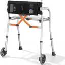 Walkers for Seniors with Seat,Front Wheel Walker Lightweight Quick Folding | Aluminum Rolling Walker with seat,Height Adjustable Standard Walker, 5"Wheels, Supports 350lbs,Compact Travel Walker (Silver)