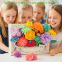 KYWYOYOU BloomJoy Magic Petal Flower Art Kit  DIY Paper Flower Craft Kit for Kids, Create 3D Blossoms with Dyed Petals, Watercolor Coloring Set for Creative Art, Gift for Girls Ages 612 (1 Set)