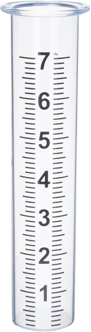 7" Plastic Rain Gauge Replacement Tube with Lid Design, Easy to Read Freeze Proof Rain Gauges (Plastic Gauge Tube)