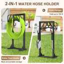 Garden Hose Holder Stand, Heavy Duty Freestanding Hose Holder Rack with 4 Spikes, Holds 150 ft, Outdoor Water Hose Holder for Yard Lawn Garden