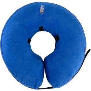 Inflatable Adjustable Dog Donut Collar, Soft Comfortable Inflatable Dog Collar, Wide Application Dog Cone Alternative Not Block the View, Dog Cone Collar for Pet Dog Cat Blue