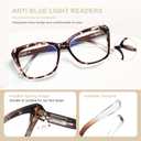 EASY READ 2 Pack Reading Glasses for Women,Cat Eye Blue Light Blocking Computer Readers with Spring Hinge(Magnification 0.00,Black/Tortoise)