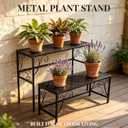2 Tier Metal Plant Stand, Ladder Flower Pot Holder Plant Stands, Stackable Heavy Duty Tall Plant Shelf Flower Pot Holder for Patio Garden Corner Balcony Living Room (2 Tier H24.4 In-Black)