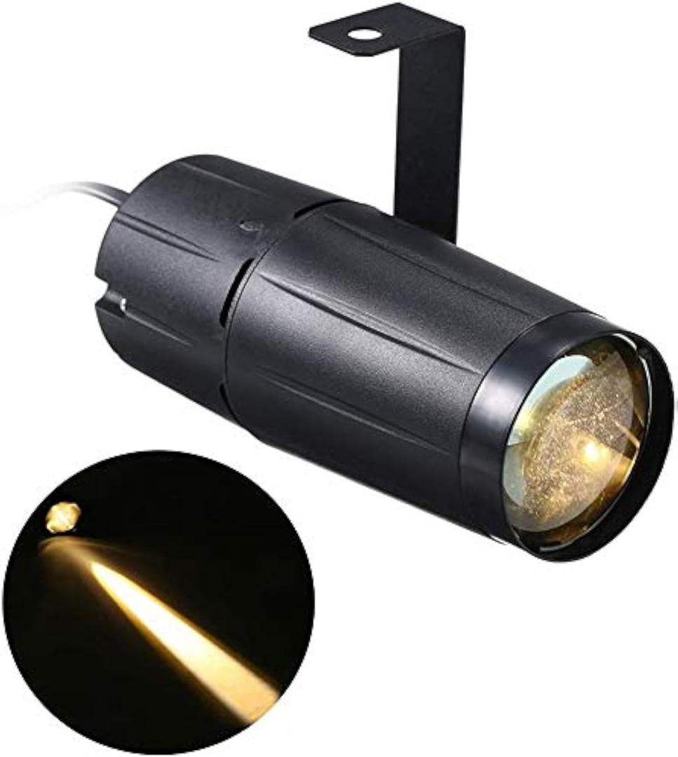 Lixada Pinspot Light 10W LED Spot Stage Lights Mini Beam Track Lighting Fixture for Family Party Home Decoration Bar Club Pub DJ Show Concert Wedding -Warm White