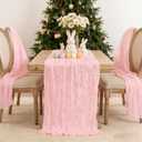 6 Pack Light Pink Table Runner Graduation Cheesecloth120 Inch Boho Rustic Gauze 10 FT Cheese Cloth Table Runners Decorations for Mother's Day Birthday Baby Shower Wedding Holiday Home Party Decor