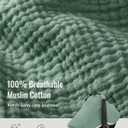 Blissful Diary Baby Car Seat Cover, Extra Large Mesh Window, Breathable Muslin Cotton, Infant Windproof Canopy, Must-Have Baby Gift - Roman Green
