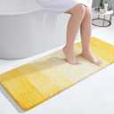 OLANLY Bathroom Runner Rugs Mat 47x17, Extra Soft Absorbent Microfiber Bath Rugs, Rubber Backing, Quick Dry, Washable Long Bath Mats for Bathroom Floor, Tub and Shower, Home Decor Accessories, Yellow