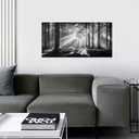 Trogonup Black and White Misty Forest Wall Art for Living Room Trees Large Nature Canvas Artwork for Bedroom Office Home Decor Ready to Hang 20"x40", 20L" x 40W"