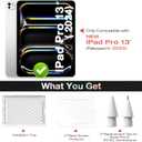 [2 PACK] Paper Screen protector for iPad Pro 13 inch 2025/2024 + [2 Pack] Replacement Tips for Apple Pencil, Anti-Glare Matte Paper Textured PET Film for Drawing, Writing Like on Book, Easy Application Tray