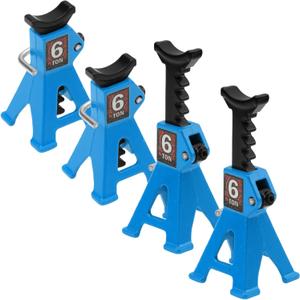 4Pcs ShareGoo 1/24 RC Scale Toy Decoration Metal RC Mini Toy Jack Stands Simulation Compatible with 1/18 1/24 RC Crawler SCX24 AX24 TRX4M FCX24 RC Crawler Car (Blue)