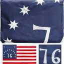 Embroidered 1776 American Flag 3x5 Outdoor- 3Ply Heavy Duty 300D Nylon(All Weather)- Bennington 76 American Flag-2 Brass Grommets & 4 Rows Stitched