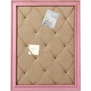SOFE Pink Bulletin Board Linen Fabric Pin Board, 21"27" Vision Board Hanging Decorative Memo Board for Women Office, Large Corkboards for Wall Decorative, Home Picture Board for Photos (20.7"1"26.8")