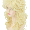Women's Wigs 70s 80s Fashion Singer Wigs Blonde Long Curly Beehive Wigs for Halloween Costume Party Wig