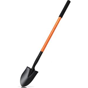 43.7Inches Small Spade Shovel Small Trench Shovel with Heavy Duty Steel Handle Garden Tools, Small Shovel for Digging Gardening Camping Yardwork Car Shovel, Orange
