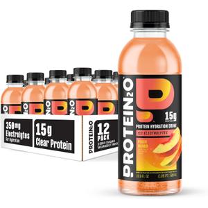 Protein2o 15g Whey Protein Infused Water, Peach Mango, 16.9 Oz Bottle (Pack of 12)