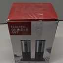 Rechargeable Electric Salt and Pepper Grinder Set with Charging Base, DERGUAM Stainless Steel Pepper Grinder with Adjustable Coarseness and Led Light