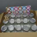 Glass Mason Jars 16 oz with Airtight Lids and Bands - 15 Pack Regular Mouth Pint Canning Jars for Pickling, Meal Prep, Overnight Oats, Dry Food & DIY Crafts - Includes 24 Stickers & Brush