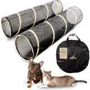 Large Portable Mesh Cube for Cats - Playpen and Cat Tunnel for Indoor Cats Provides Room to Romp, Play, and Sleep. Waterproof Base; Durable Enclosed Outdoor Pet Playpen with Ventilated Mesh Cube
