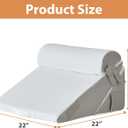 BIEEZZK Wedge Pillow Set for After Surgery, Wedge Pillow for Acid Reflux, Bed Wedge Pillow with Adjustable 9&12inch for Headboard,Sleeping, Orthopedic Memory Foam for Neck&Back Support, White/Grey