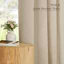 NICETOWN Thick Linen Curtains Privacy with Light Filtering, Grommet Semi Sheer Not See Through Linen Blend Curtain Drapes Vintage & Rustic for Farmhouse / Living Room, Angora, W55 x L84, 2 Panels