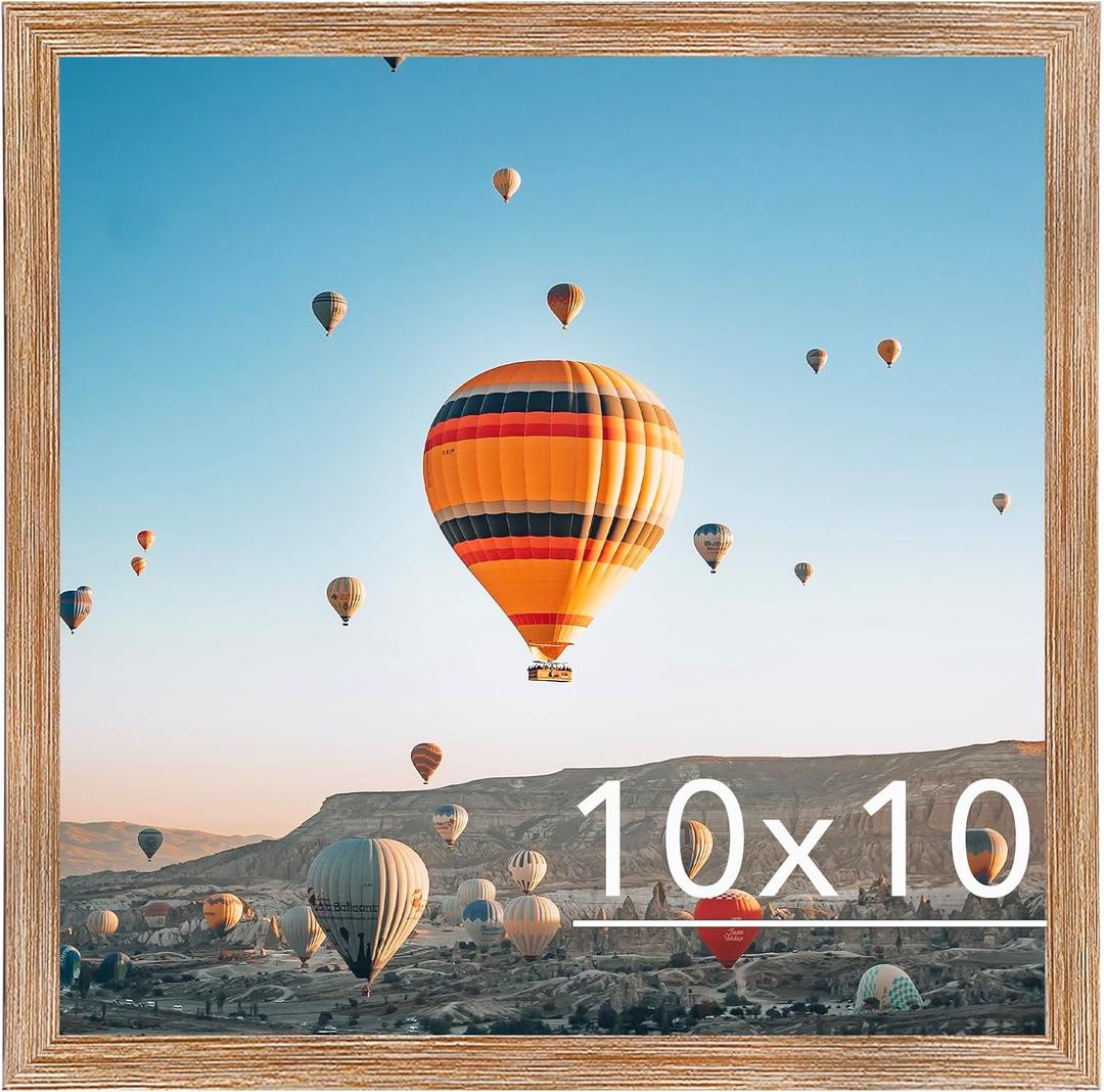 21x21 Picture Frame - Solid Wood Black Poster Frame For Wall Display