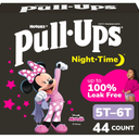 PullUps Girls' NightTime Potty Training Pants, Size 5T6T Overnight Training Underwear (4660 lbs), 44 Ct