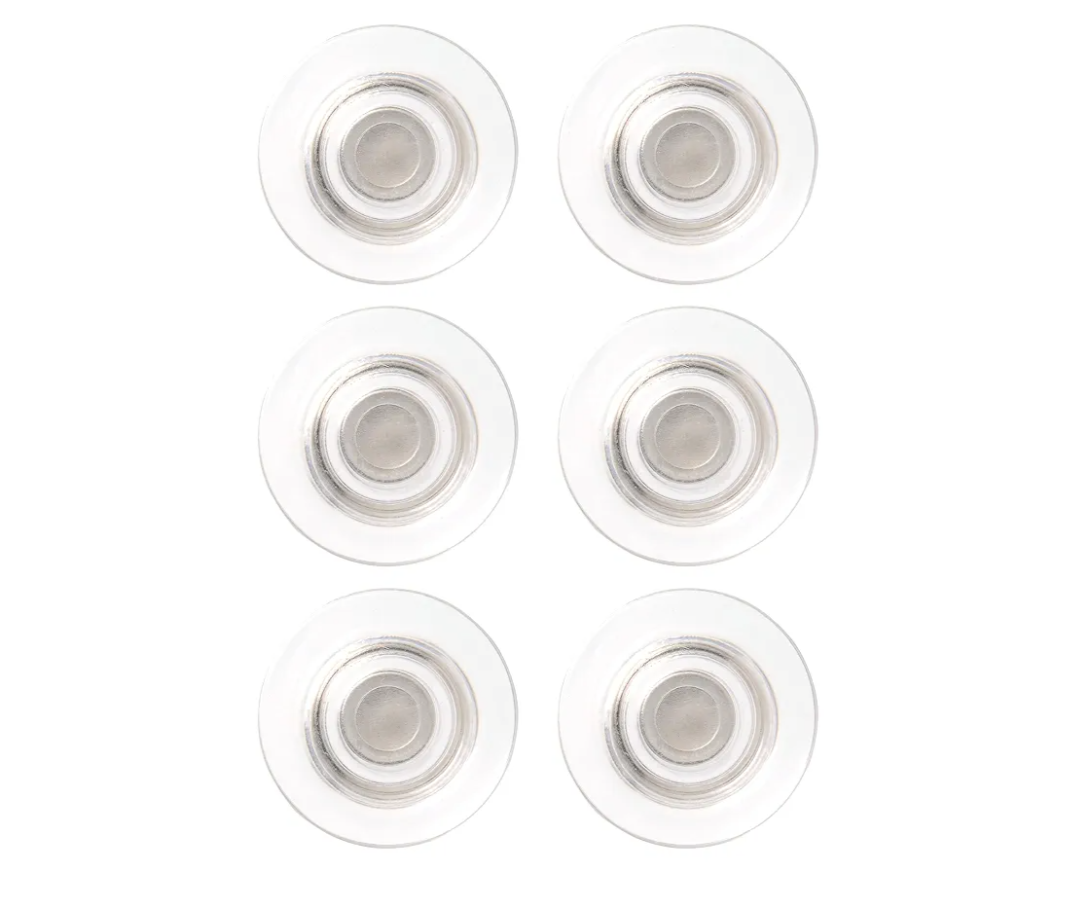 Quartet Strong Magnets, Glass Whiteboard, Dry Erase Board, Large, Clear Rare Earth Magnets, 6 Pack (85391