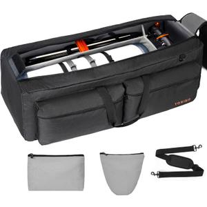 TORIBIO Telescope Case Bag, Padded Storage Bag and Carrying Case for Astronomical Telescope, Telescope Travel Bag with Pockets & Buckled Straps to Easily Secure Optical Tube & Tripod