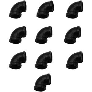 GeilSpace Elbow, Malleable Iron Pipe Fittings - Vintage DIY Industrial Shelving, Industrial Decor, Furniture DIY (3/4", Black) (0.75 Inch)