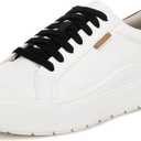 Dr. Scholl's Shoes Women's Time Off Sneaker (6, White/Black Smooth)